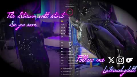 Snapshot of latexrubydoll chatting on 02.22.25 Latex Ruby online show from 02.22.25