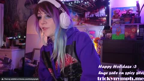 Snapshot of tricky_nymph chatting on 12.28.24 Cassie online show from 12.28.24